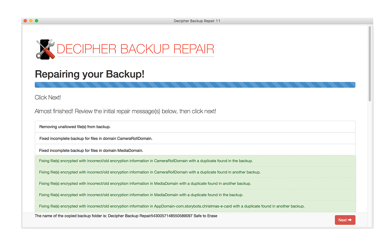 decipher backup repair license code reddit